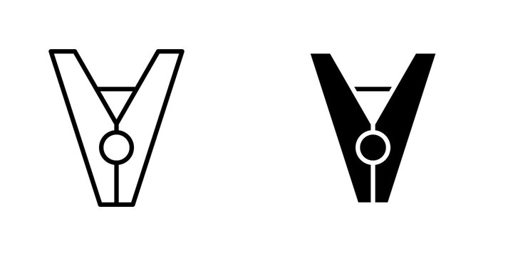 Peg icon flat outline in black
