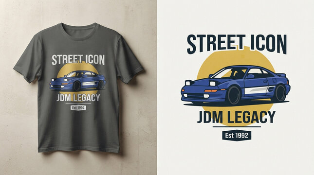 JDM Legacy Street Icon Car TShirt Design Illustration.