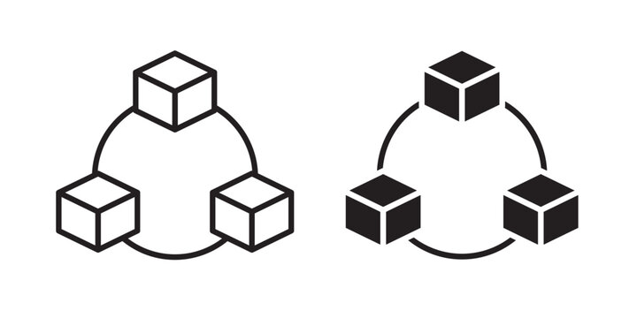 Modules icon flat outline in black