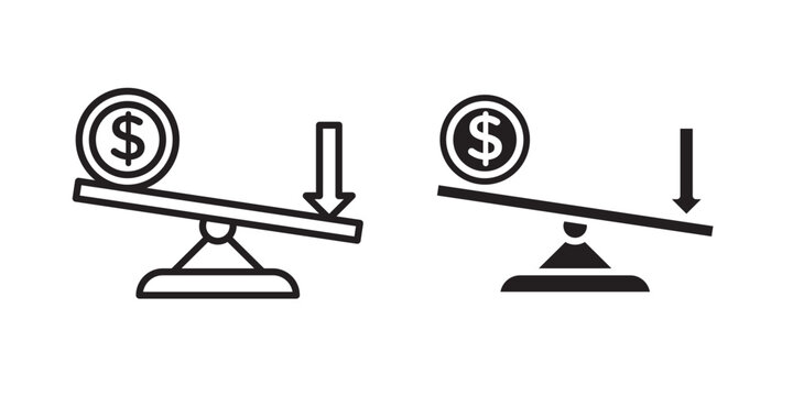Leverage icon flat outline in black
