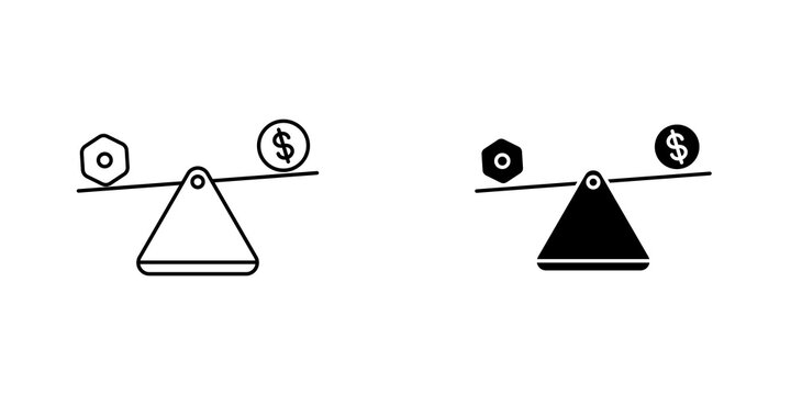 Leverage icon flat outline in black
