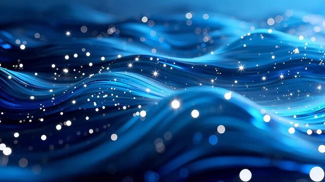 Blue wave with sparkling lights