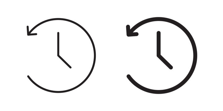 History icon flat outline in black