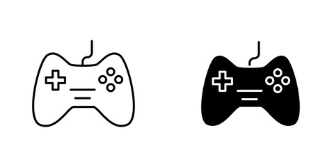 Game controller icon flat outline in black © ramsey
