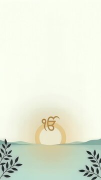 Minimalist Guru Nanak Jayanti background with Ik Onkar symbol
