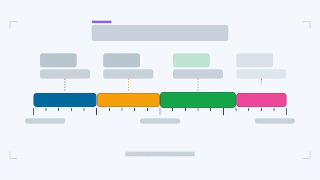 Seamless 4K looping animation of a measurement scale infographic template with ranges sweeping. Flat vector shapes, icons and grey text placeholders animate on a clean light background in fresh green 