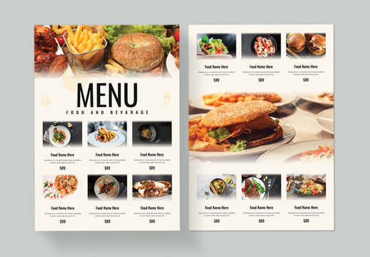 Modern Food Menu Template Layout