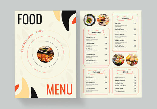 Food Menu Template Layout