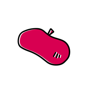 ベレー帽の手描きイラスト素材