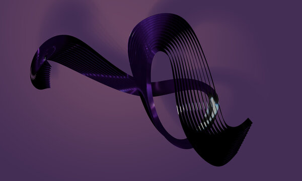 An Open Violet 3D Loop with Dark Reflections