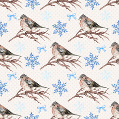 Winter chrismas birds pattern background for greetings cards and wallpaper © Farhan Ahmed
