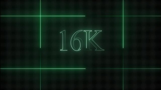 Modern 16k resolution display with futuristic grid lines