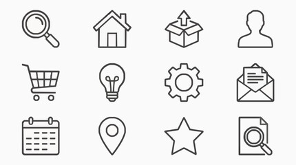 Fototapeta premium Creative icon set representing business services and productivity concepts