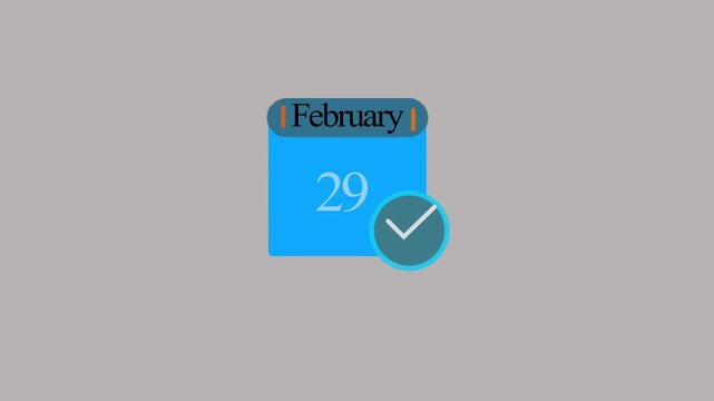 Blue february 29 leap year calendar icon