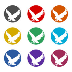 Fototapeta premium Falcon sign icon isolated on white background. Set icons colorful