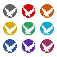 Fototapeta premium Falcon sign icon isolated on white background. Set icons colorful