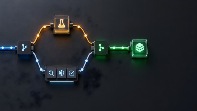 Version Control Workflow Branching Code Through Review and Validation