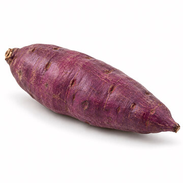 Raw purple sweet potato isolated on white background