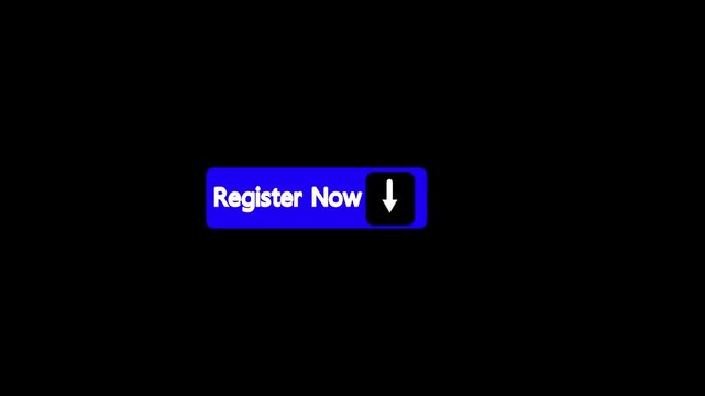 Register now button animation with downward arrow for digital marketing and website call to action