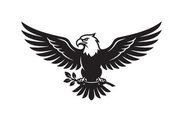Fototapeta premium American eagle vector icon with wings