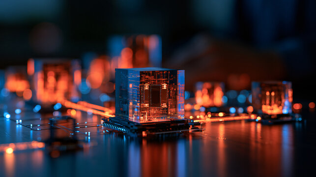 Holographic IoT Ecosystem and Smart Sensors Concept in High Tech Lab