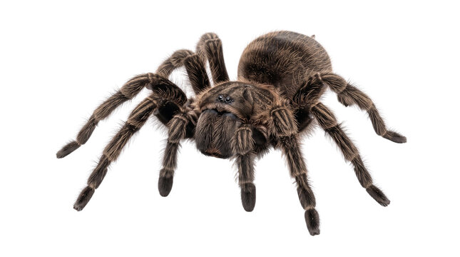 Giant furry tarantula spider isolated on pure white background