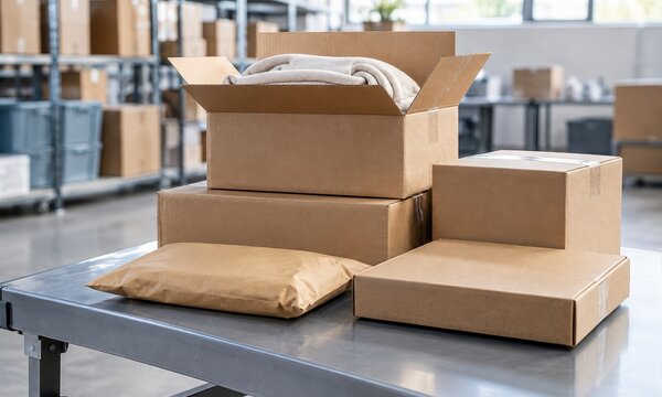 small business prepares outgoing parcels for delivery