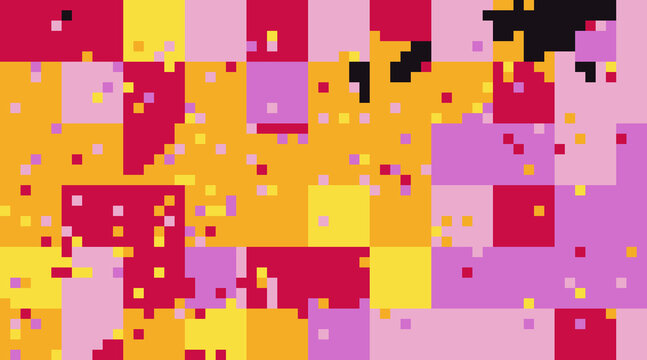 Abstract pixel mosaic background pattern design as transparent cutout