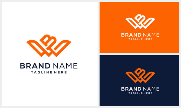 initial letter wb bw design logo inspiration