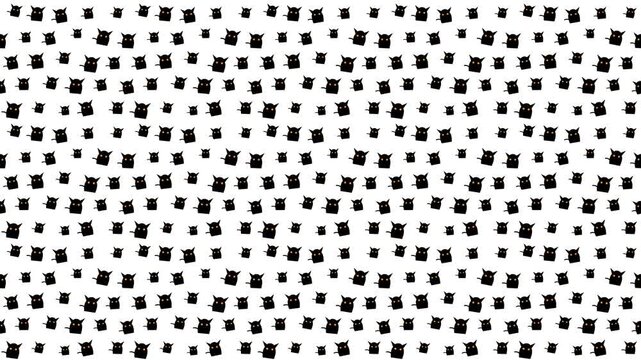 Diagonal Black Cat Seamless Pattern Minimalist Monochrome Vector Design