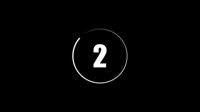 5 second countdown timer, Abstract countdown and rotating circular animation on black background. Simple 5-second countdown timer version included Movies start intro 5 4 3 2 1 count down video