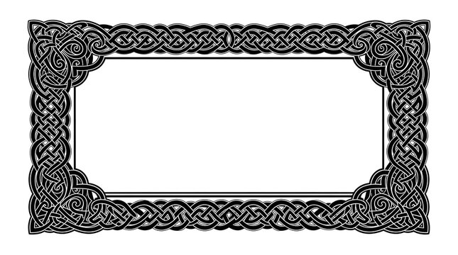 Bold Black Ornamental Rectangle Frame with Dense Decorative Border
