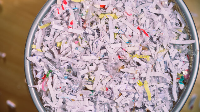 Document shredding process in an office space