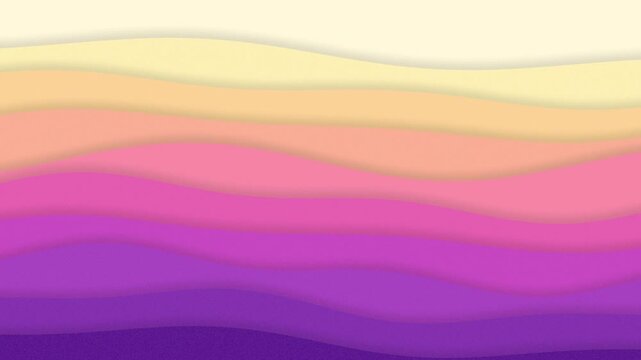 Layered wave bands seamless loop pastel gradient cream peach pink purple soft paper waves flow in calm stacked layers for presentations wellness brands title backgrounds and relaxing visuals