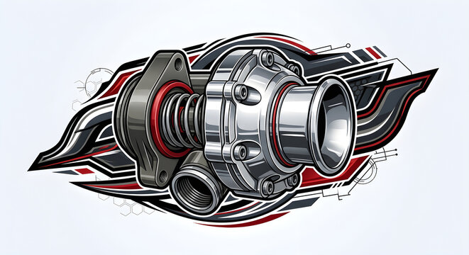 Performance blow-off valve automotive 3D Vector