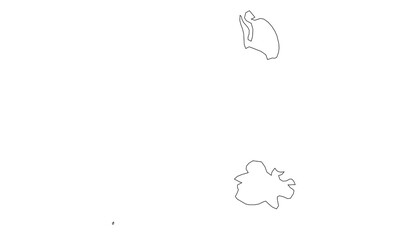 Antigua and barbuda outline map with island shapes for caribbean geography and infographic design. © Jones
