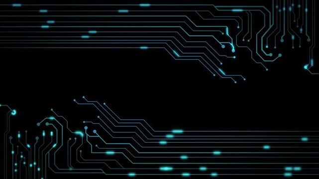 Futuristic circuit board background with copy space for a logo. Microchip technology, engineering and computer hardware