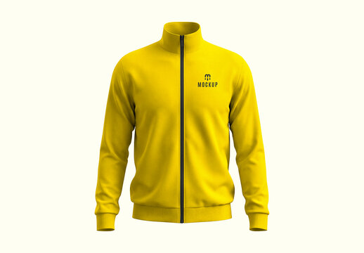 Yellow Zip Up Jacket Mockup