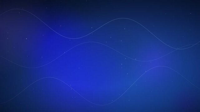 Abstract Blue Digital Background with Glowing Sine Waves and Floating Particles for Technology Concepts