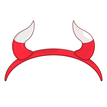 Cute Cartoon Red Devil Horns Headband Illustration