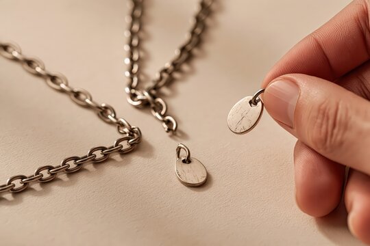 Jewelry making process pendant chain attachment crafting hands macro