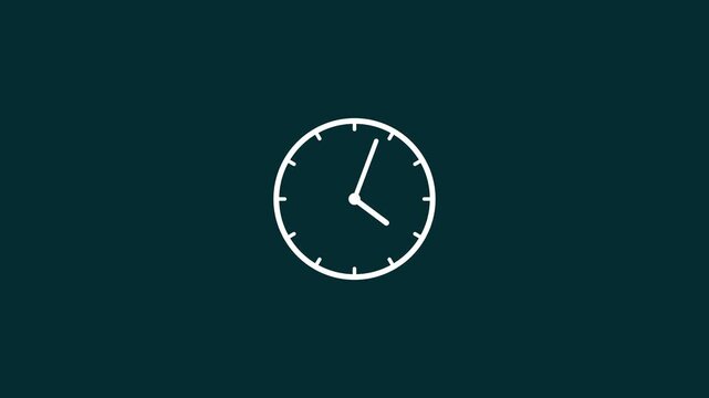 Animated white minimalist clock ticking on a dark background