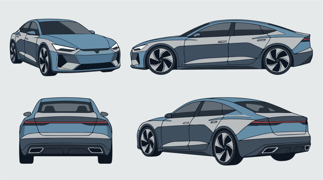 Modern Luxury Car Four Views