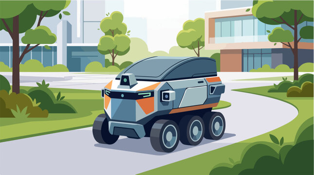 Autonomous delivery robot on campus path