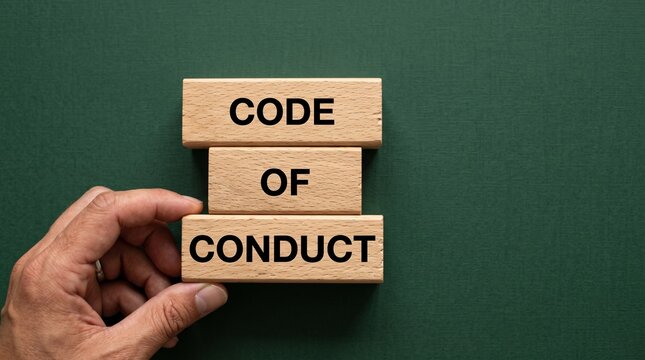 Code of Conduct Wooden Block Concept