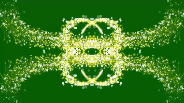 Elegant golden stardust motion trail, twinkling magic stars and glitter particles, glowing light sparks, fairy dust wand effect, sparkling comet line transition on green screen background. 4k