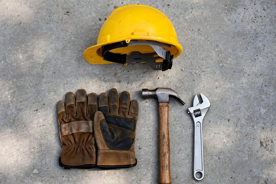 work gloves and tools