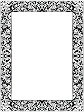 Vintage floral decorative frame
