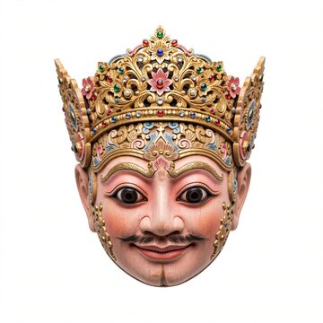Traditional Samba Mask Cirebon dance Javanese art and Indonesian culture