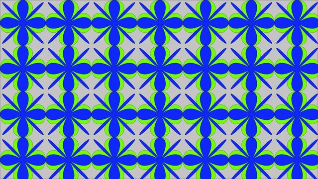 Seamless Floral Geometric Pattern Background With Decorative Blue Green Motifs Repeating Vector Design